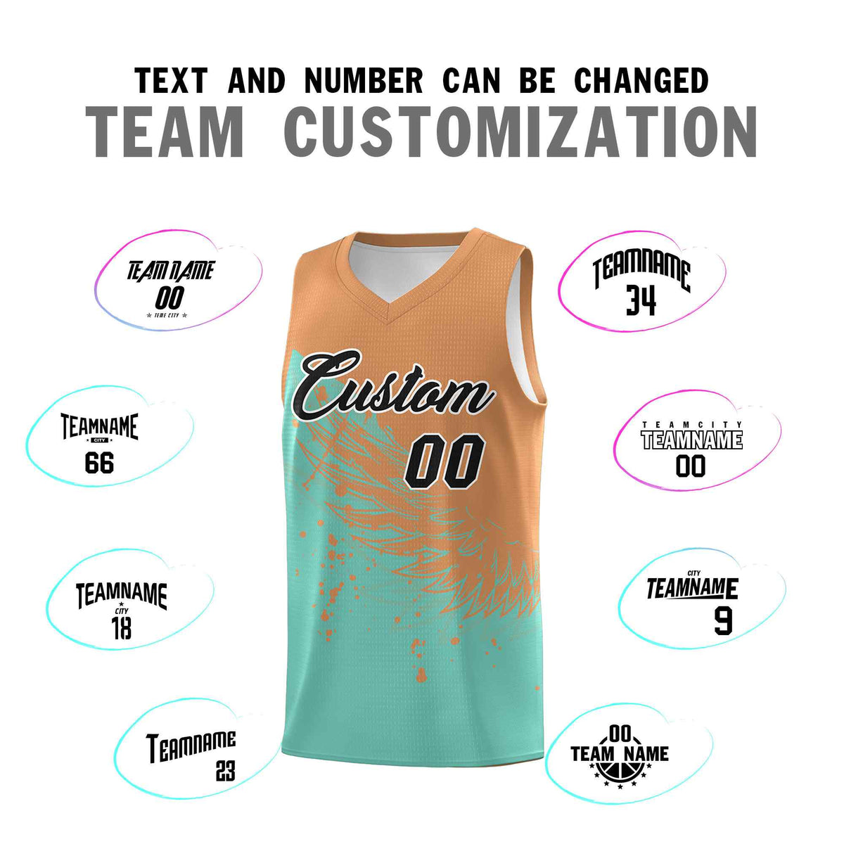 Custom Bright Green Buckskin Brown Wing Pattern Sports Uniform Basketball Jersey| KXKSHOP