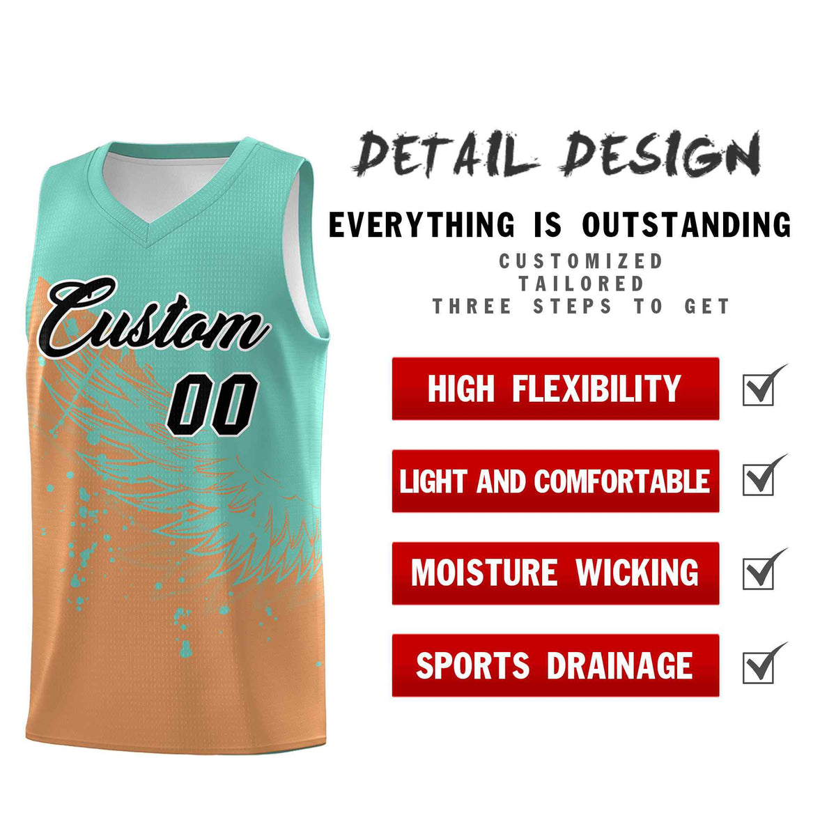 Custom Buckskin Brown Bright Green Wing Pattern Sports Uniform Basketball Jersey| KXKSHOP