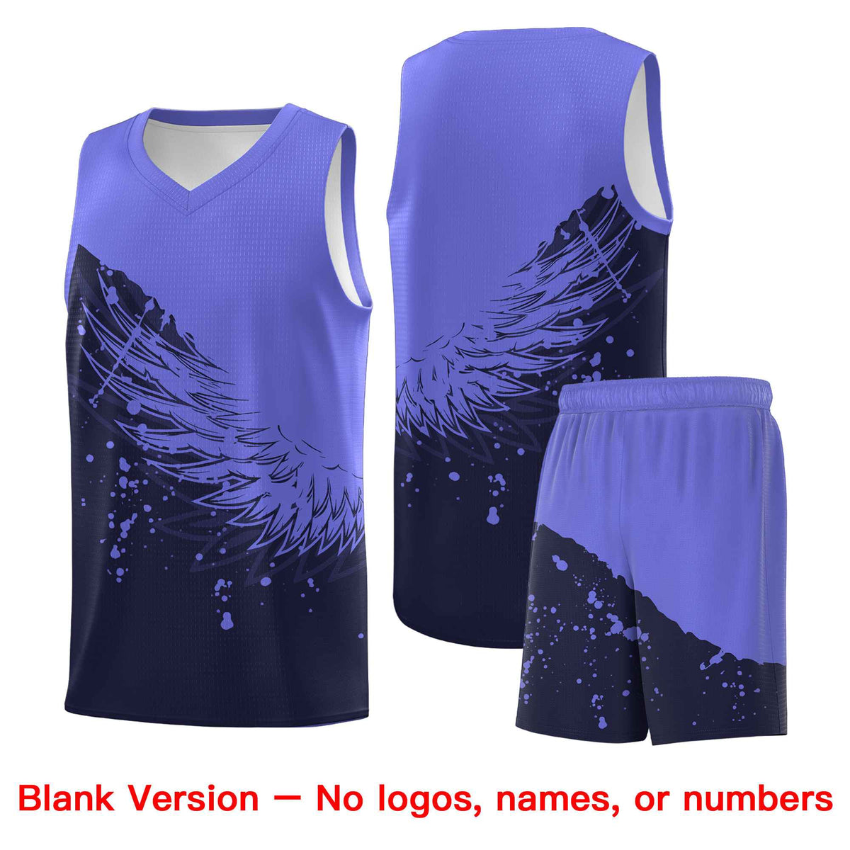 Custom Navy Purple Wing Pattern Sports Uniform Basketball Jersey| KXKSHOP