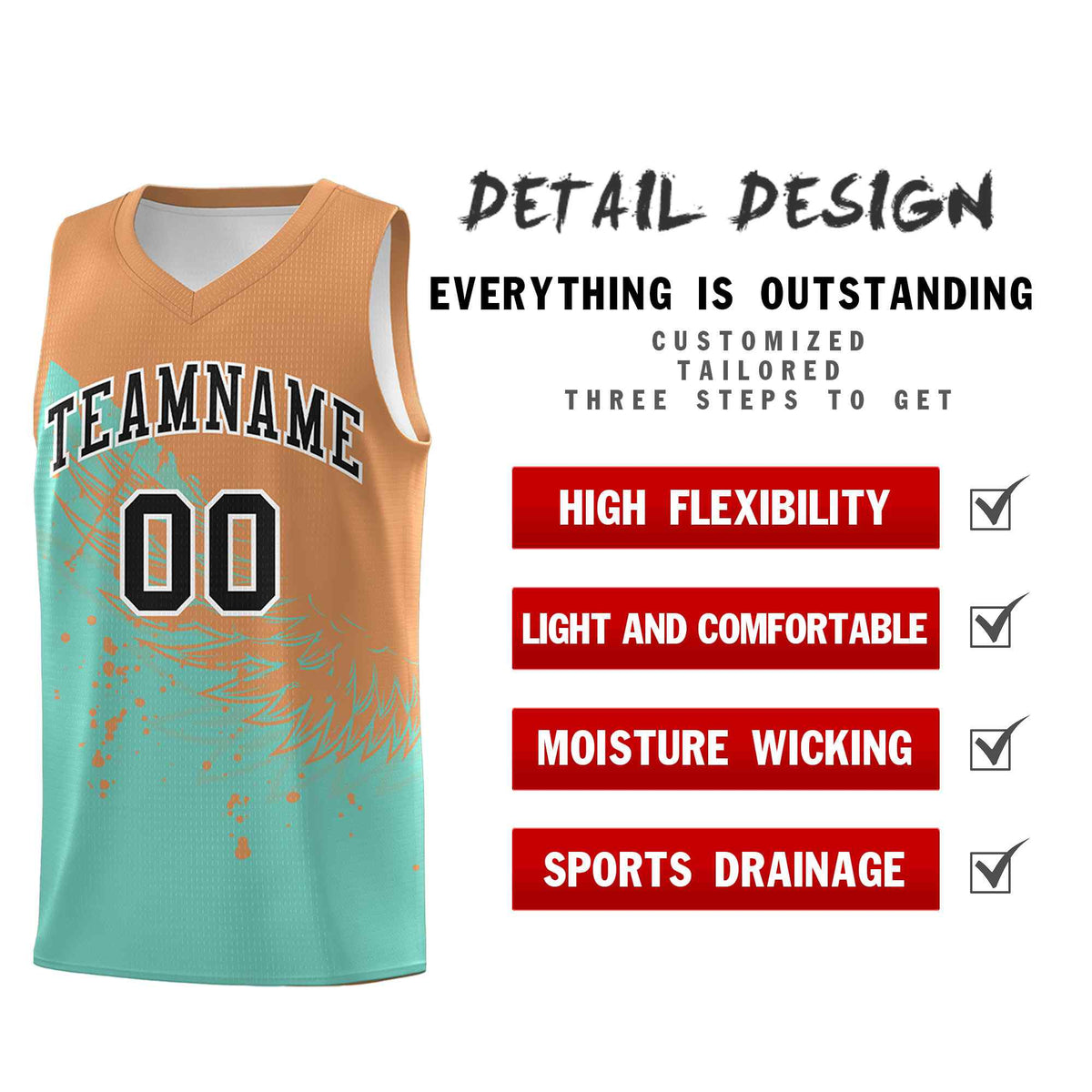 Custom Bright Green Buckskin Brown Wing Pattern Sports Uniform Basketball Jersey