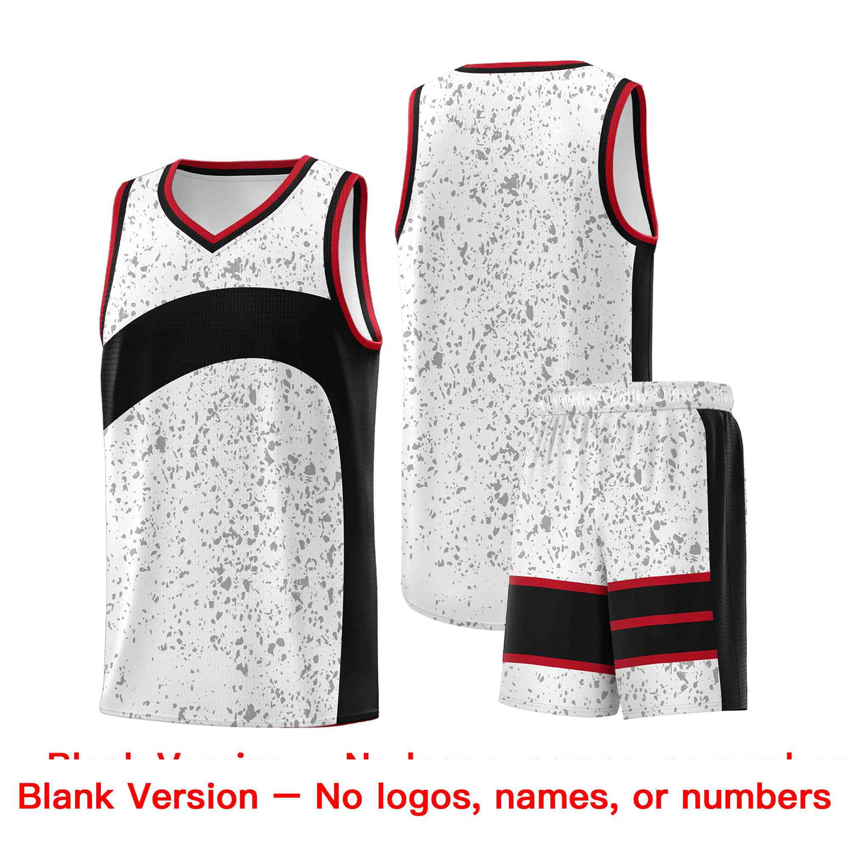 Custom White Black Dot Graffiti Pattern Irregular Team Names Sports Uniform Basketball Jersey
