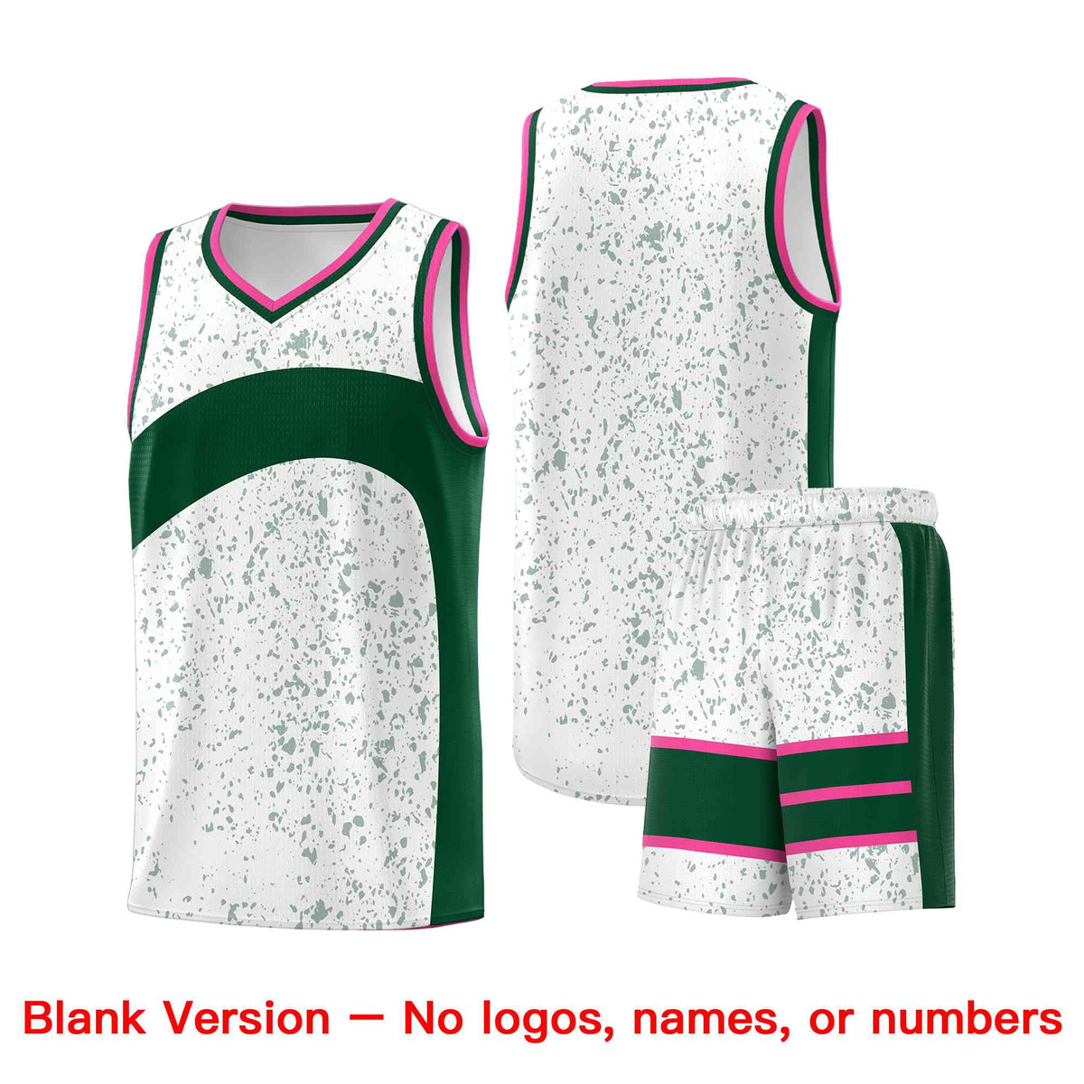 Custom White Green Dot Graffiti Pattern Irregular Team Names Sports Uniform Basketball Jersey