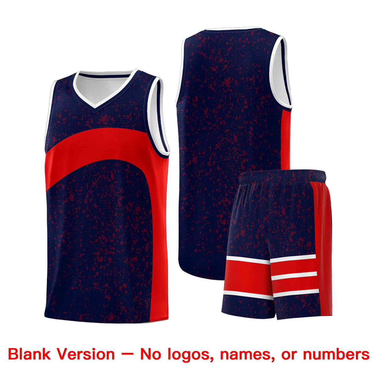 Custom Navy Red Dot Graffiti Pattern Irregular Team Names Sports Uniform Basketball Jersey