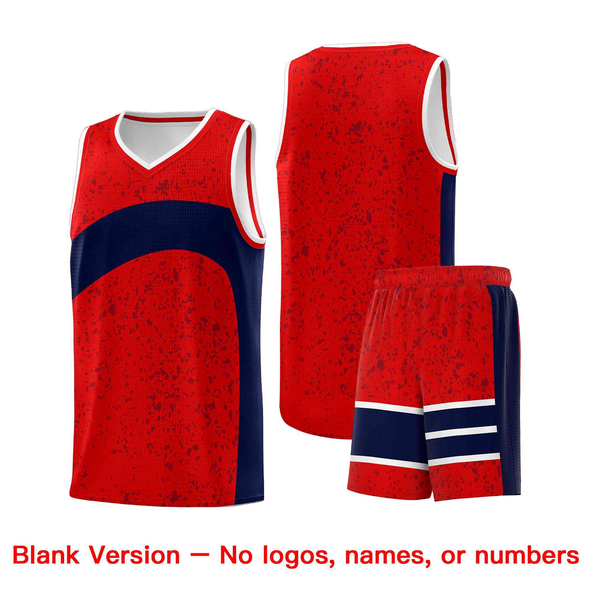 Custom Red Navy Dot Graffiti Pattern Irregular Team Names Sports Uniform Basketball Jersey