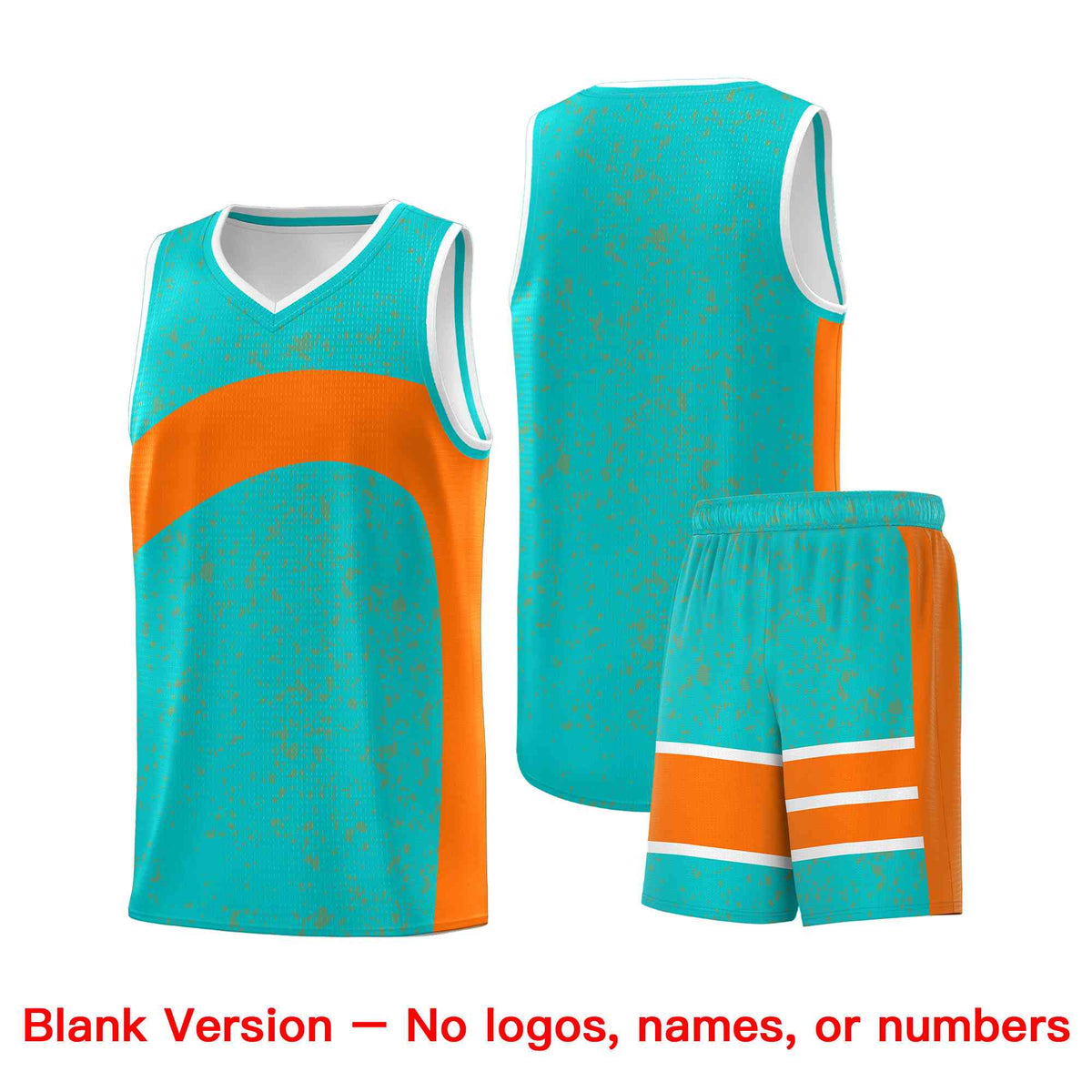 Custom Aqua Orange Dot Graffiti Pattern Irregular Team Names Sports Uniform Basketball Jersey