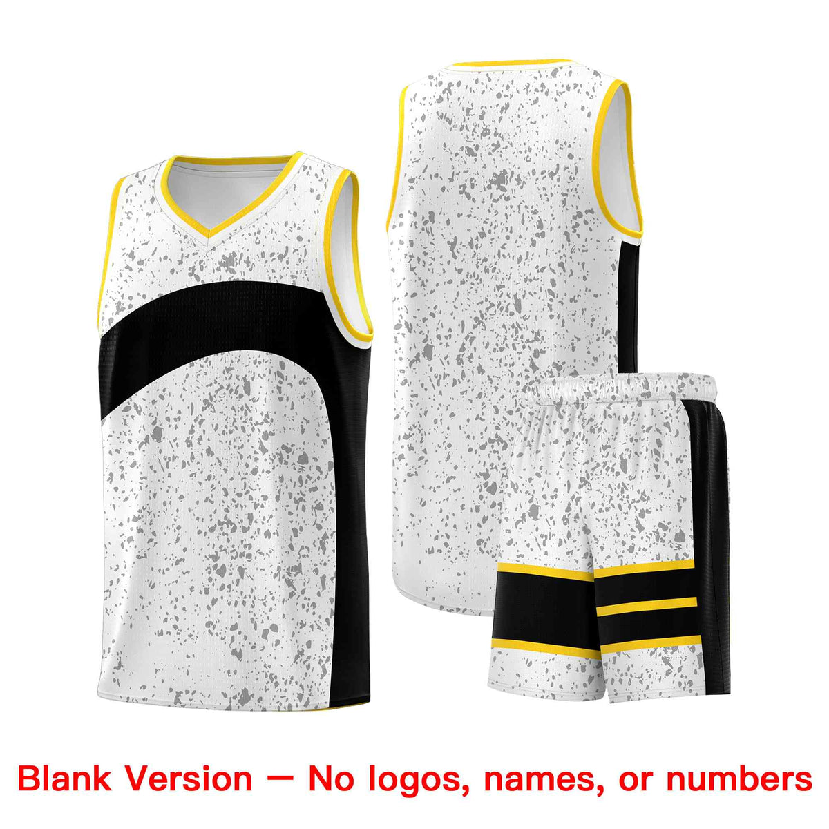 Custom White Black Dot Graffiti Pattern Irregular Team Names Sports Uniform Basketball Jersey