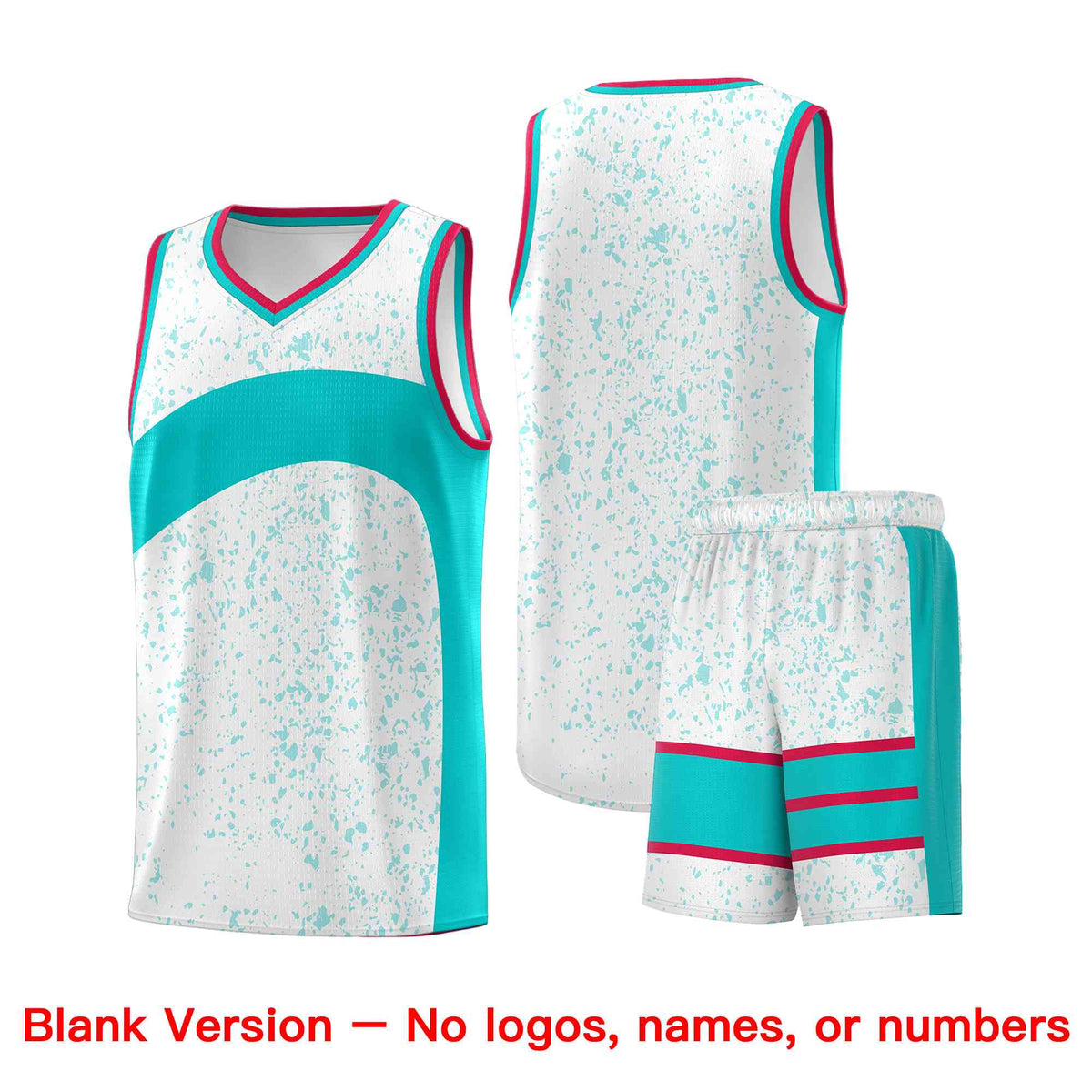 Custom White Aqua Dot Graffiti Pattern Irregular Team Names Sports Uniform Basketball Jersey