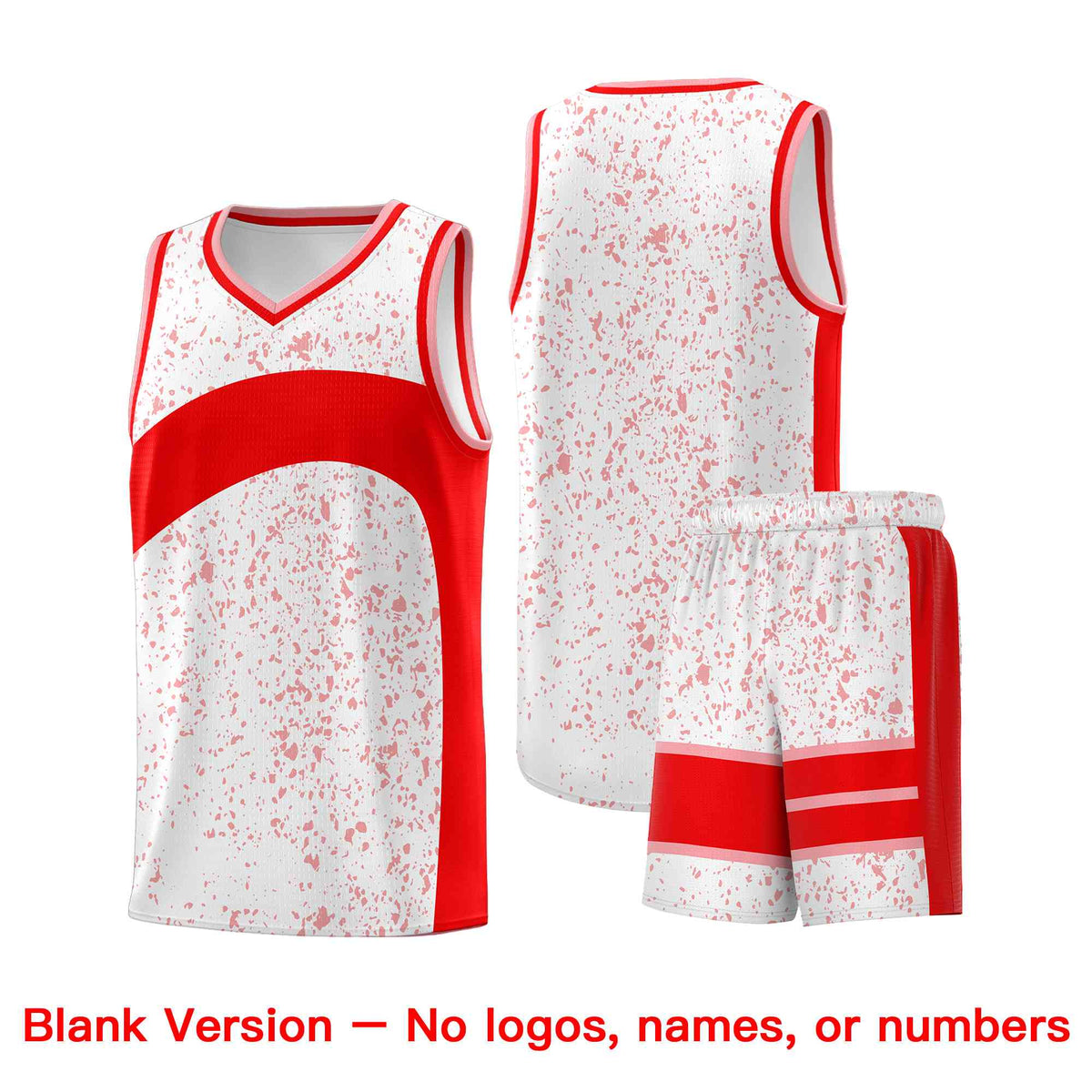 Custom White Light Red Dot Graffiti Pattern Irregular Team Names Sports Uniform Basketball Jersey