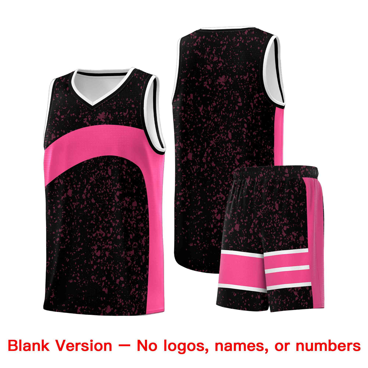 Custom Black Pink Dot Graffiti Pattern Irregular Team Names Sports Uniform Basketball Jersey