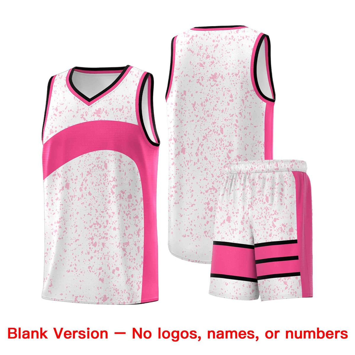 Custom White Pink Dot Graffiti Pattern Irregular Team Names Sports Uniform Basketball Jersey