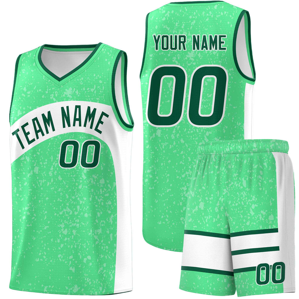 Custom Green Kelly Green Dot Graffiti Pattern Irregular Team Names Sports Uniform Basketball Jersey| KXKSHOP