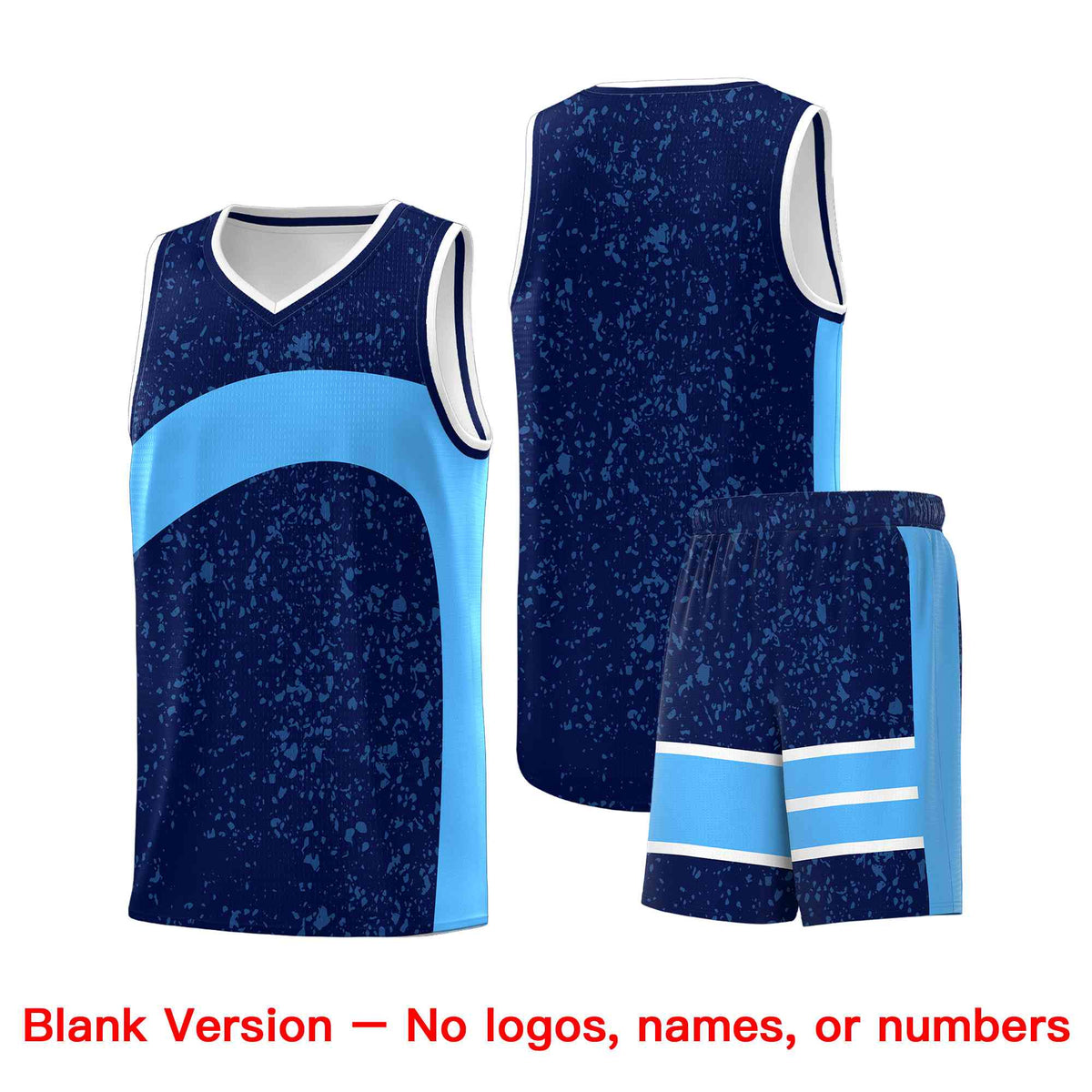 Custom Navy Powder Blue Dot Graffiti Pattern Irregular Team Names Sports Uniform Basketball Jersey