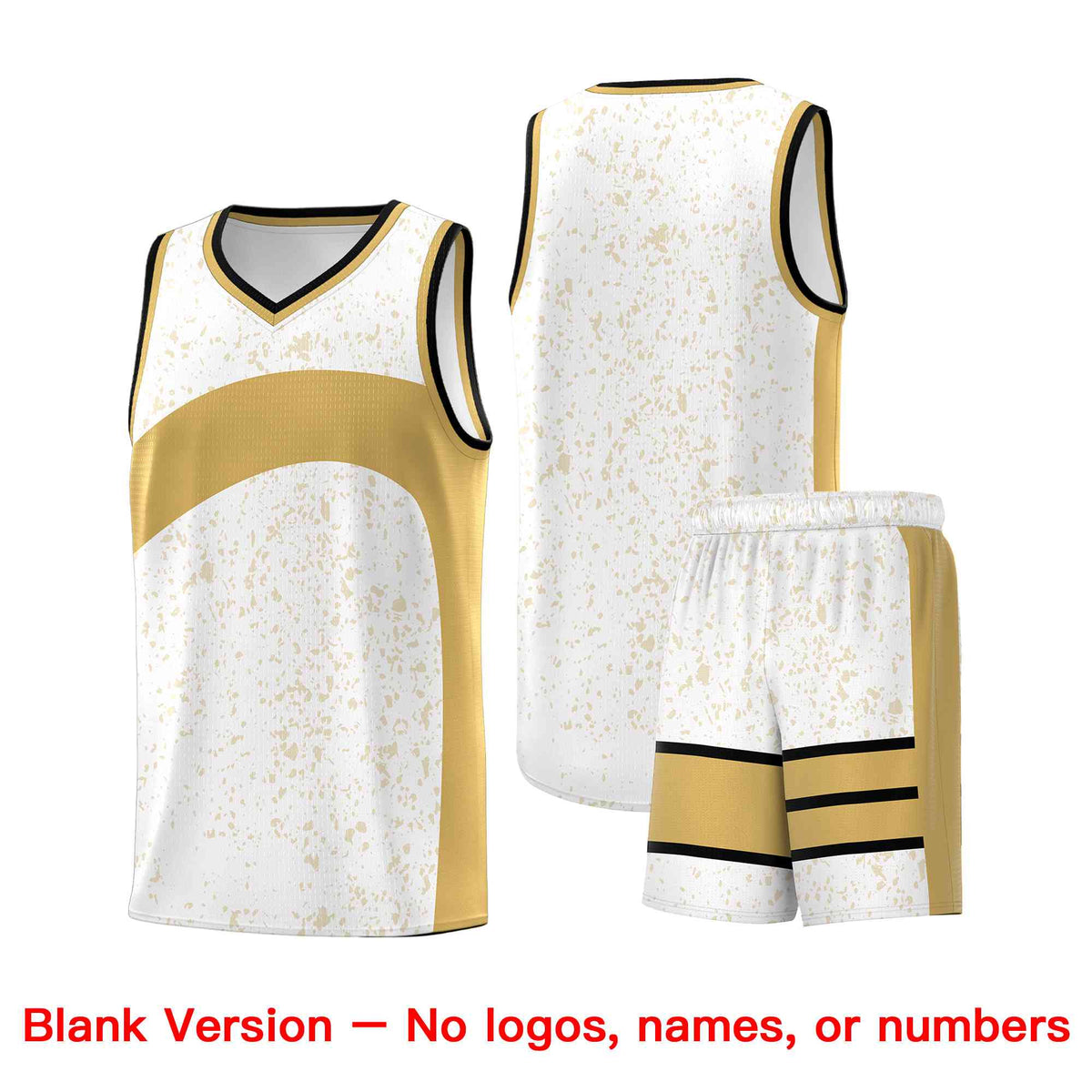 Custom White Old Gold Dot Graffiti Pattern Irregular Team Names Sports Uniform Basketball Jersey