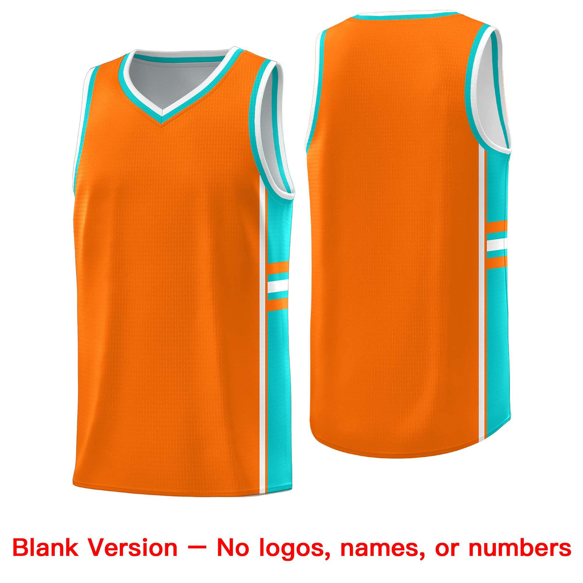 Custom Youth Basketball Jersey - Orange Aqua Two-Tone Varsity Jersey Set