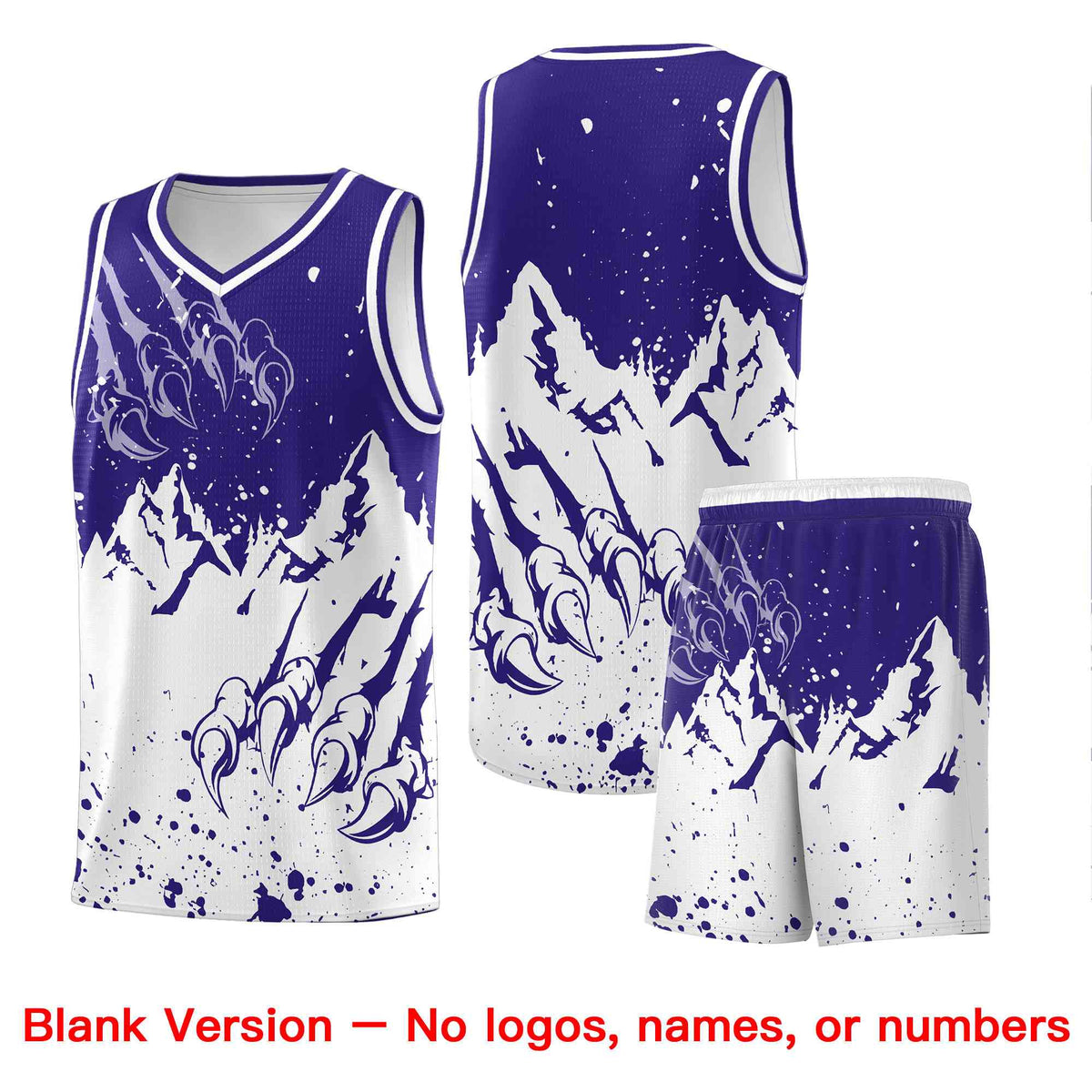 Custom Royal White Snow Mountain Beast Pattern Sports Uniform Basketball Jersey| KXKSHOP