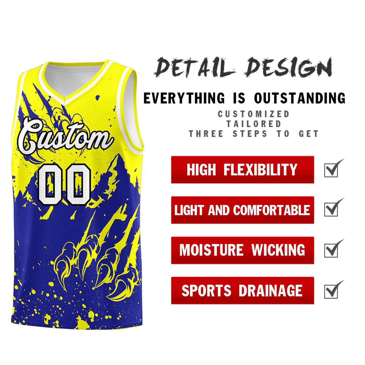 Custom Fluorescent Yellow Royal Snow Mountain Beast Pattern Sports Uniform Basketball Jersey| KXKSHOP