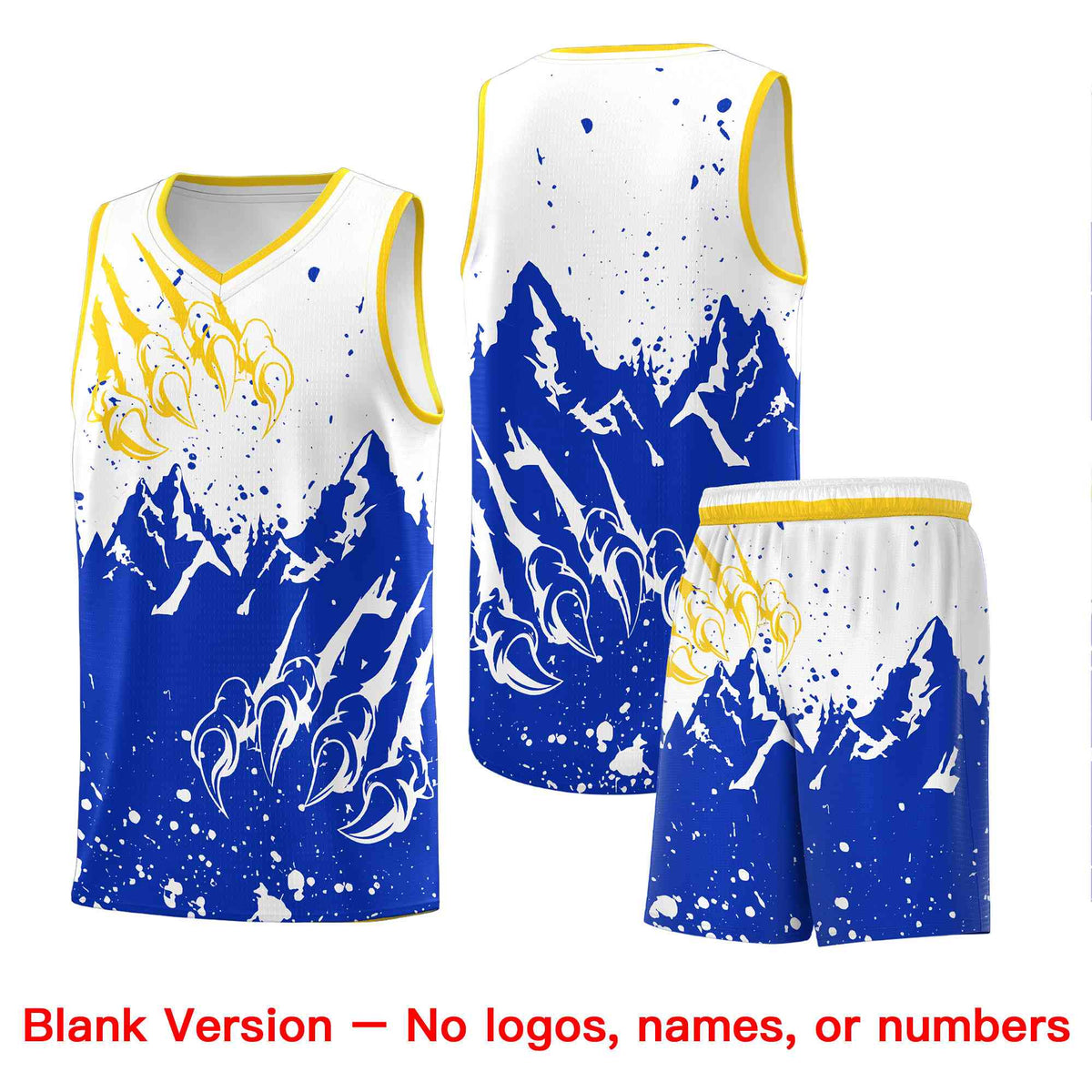 Custom White Royal Snow Mountain Beast Pattern Sports Uniform Basketball Jersey| KXKSHOP