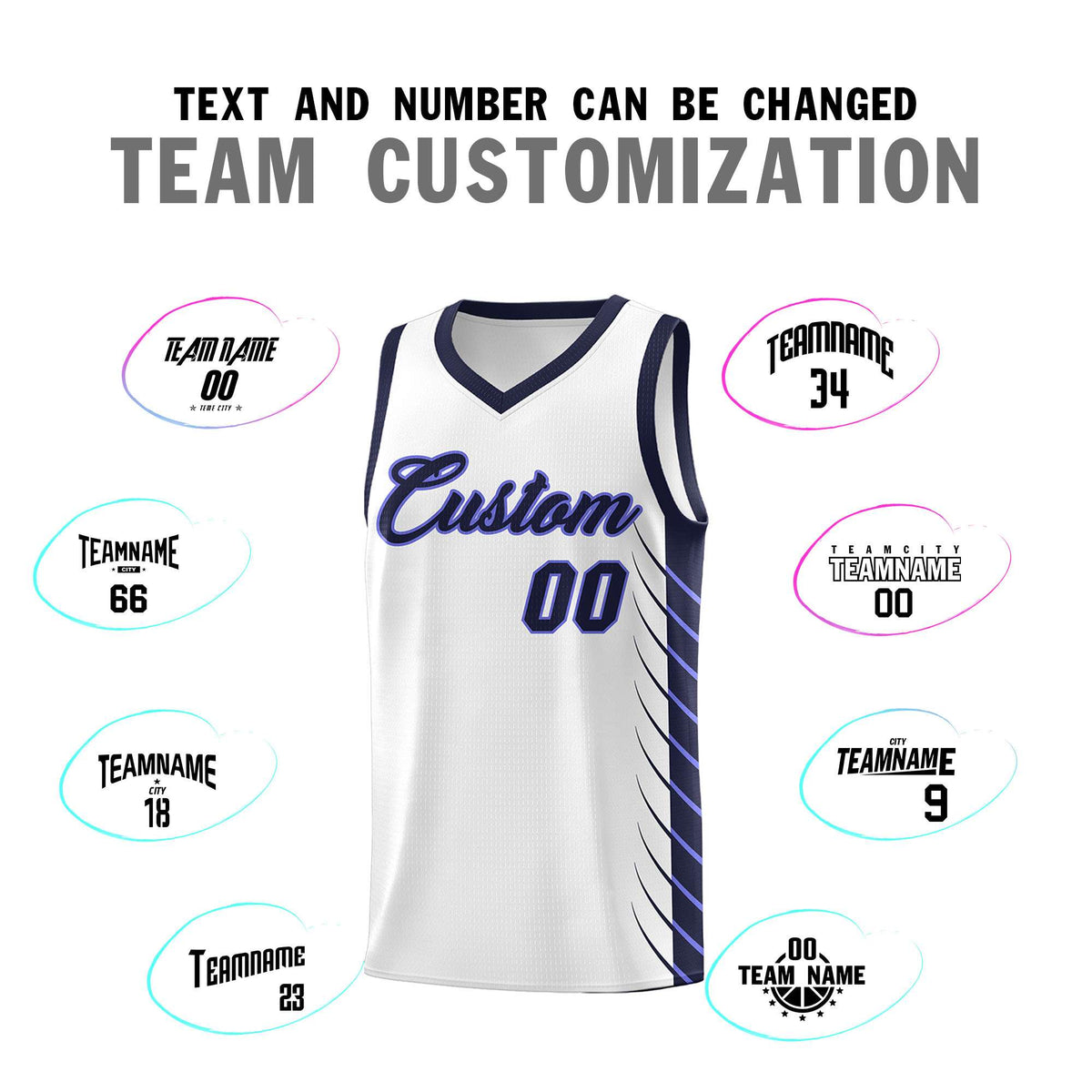 Custom Navy Navy Personalized Side Symmetrical Line Pattern Sports Uniform Basketball Jersey