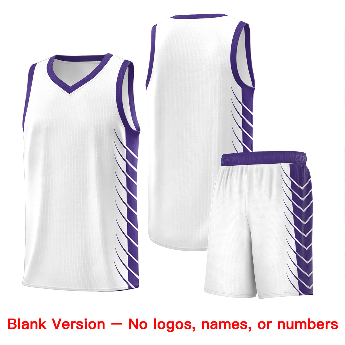 Custom White Purple Personalized Side Symmetrical Line Pattern Sports Uniform Basketball Jersey| KXKSHOP