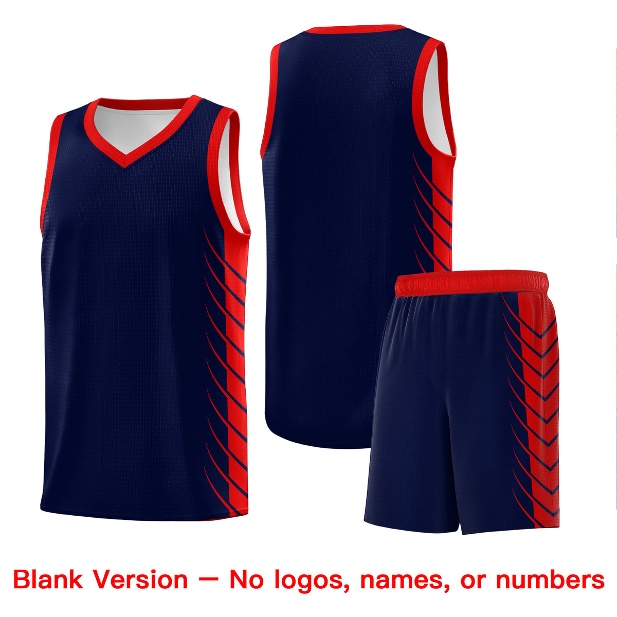 Custom Navy Red Personalized Side Symmetrical Line Pattern Sports Uniform Basketball Jersey| KXKSHOP