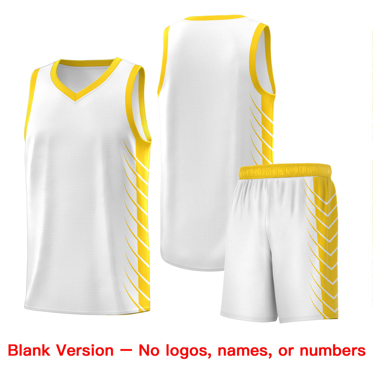 Custom White Gold Personalized Side Symmetrical Line Pattern Sports Uniform Basketball Jersey| KXKSHOP