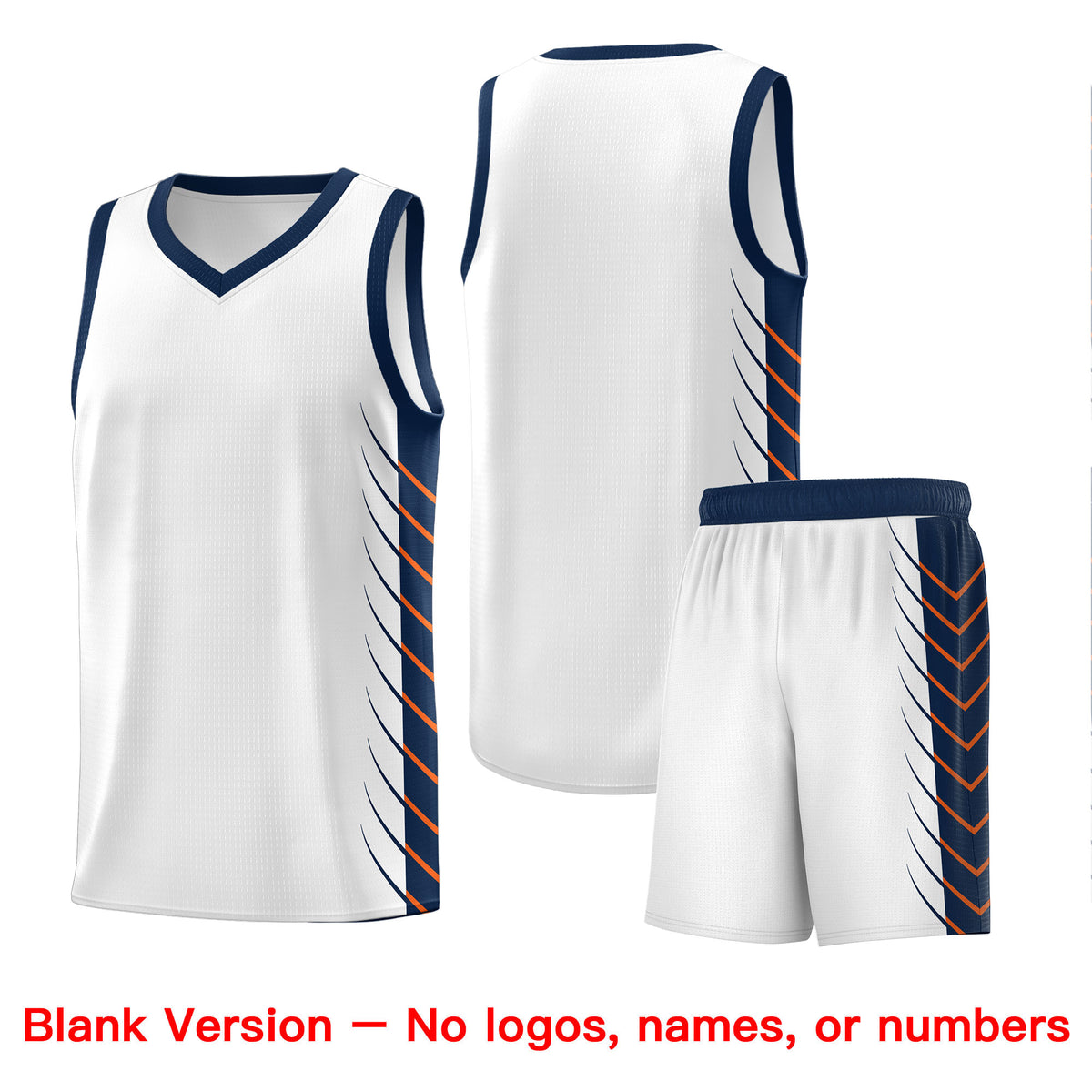 Custom White Navy Personalized Side Symmetrical Line Pattern Sports Uniform Basketball Jersey| KXKSHOP