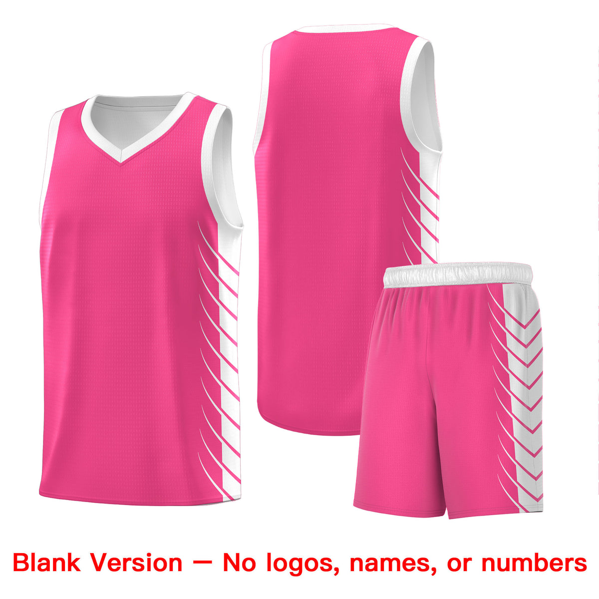 Custom Pink White Personalized Side Symmetrical Line Pattern Sports Uniform Basketball Jersey| KXKSHOP