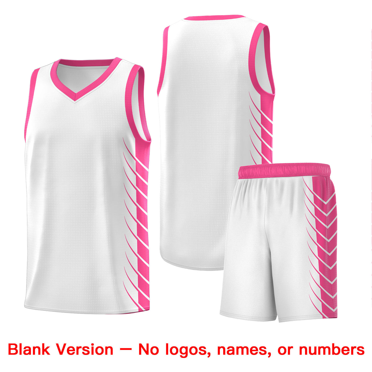 Custom White Pink Personalized Side Symmetrical Line Pattern Sports Uniform Basketball Jersey| KXKSHOP
