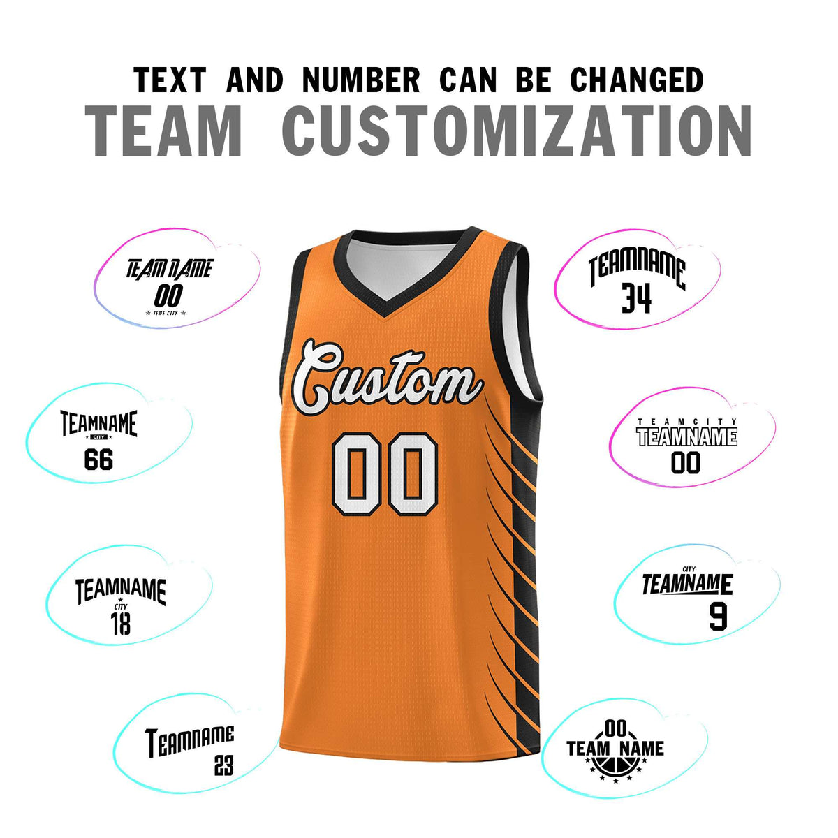 Custom Gold Orange Black Personalized Side Symmetrical Line Pattern Sports Uniform Basketball Jersey| KXKSHOP