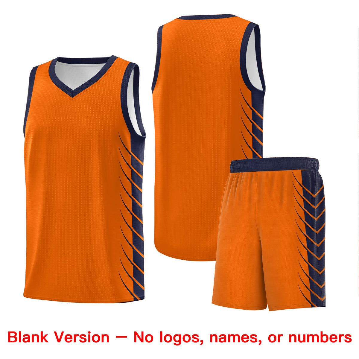 Custom Orange Navy Personalized Side Symmetrical Line Pattern Sports Uniform Basketball Jersey| KXKSHOP