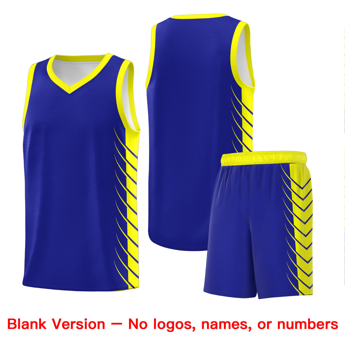 Custom Royal Fluorescent Yellow Personalized Side Symmetrical Line Pattern Sports Uniform Basketball Jersey| KXKSHOP