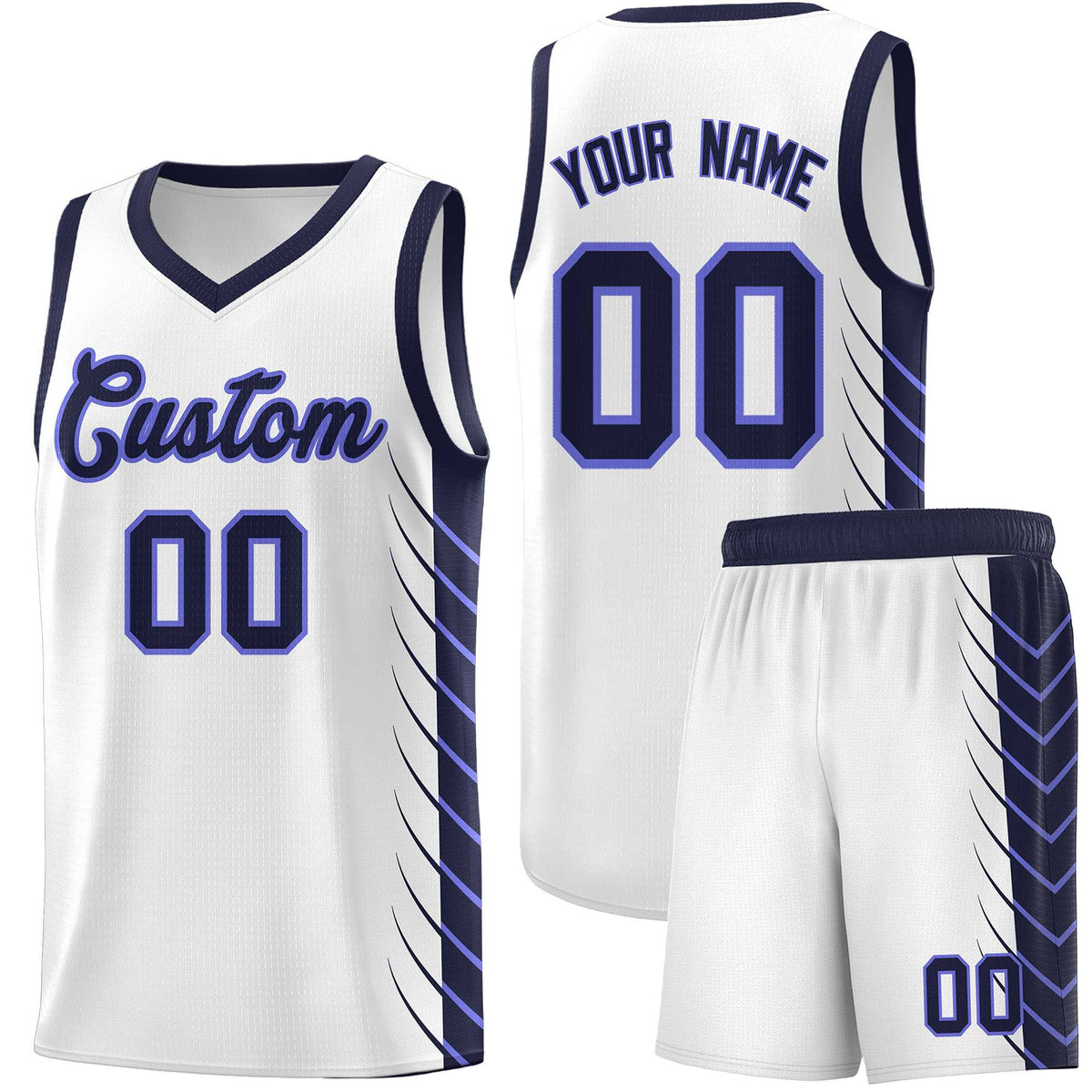 Custom Navy Navy Personalized Side Symmetrical Line Pattern Sports Uniform Basketball Jersey| KXKSHOP