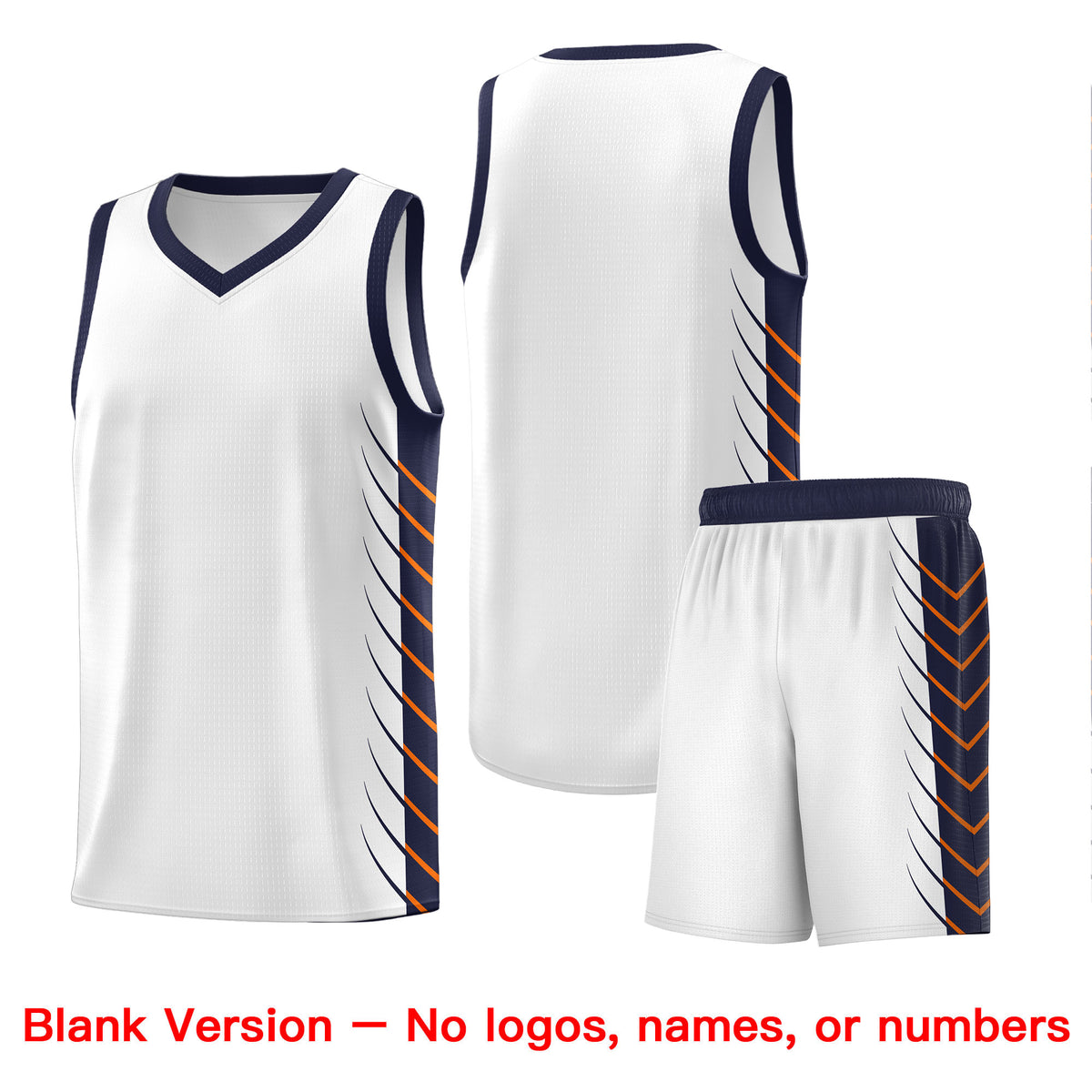 Custom White Navy Personalized Side Symmetrical Line Pattern Sports Uniform Basketball Jersey