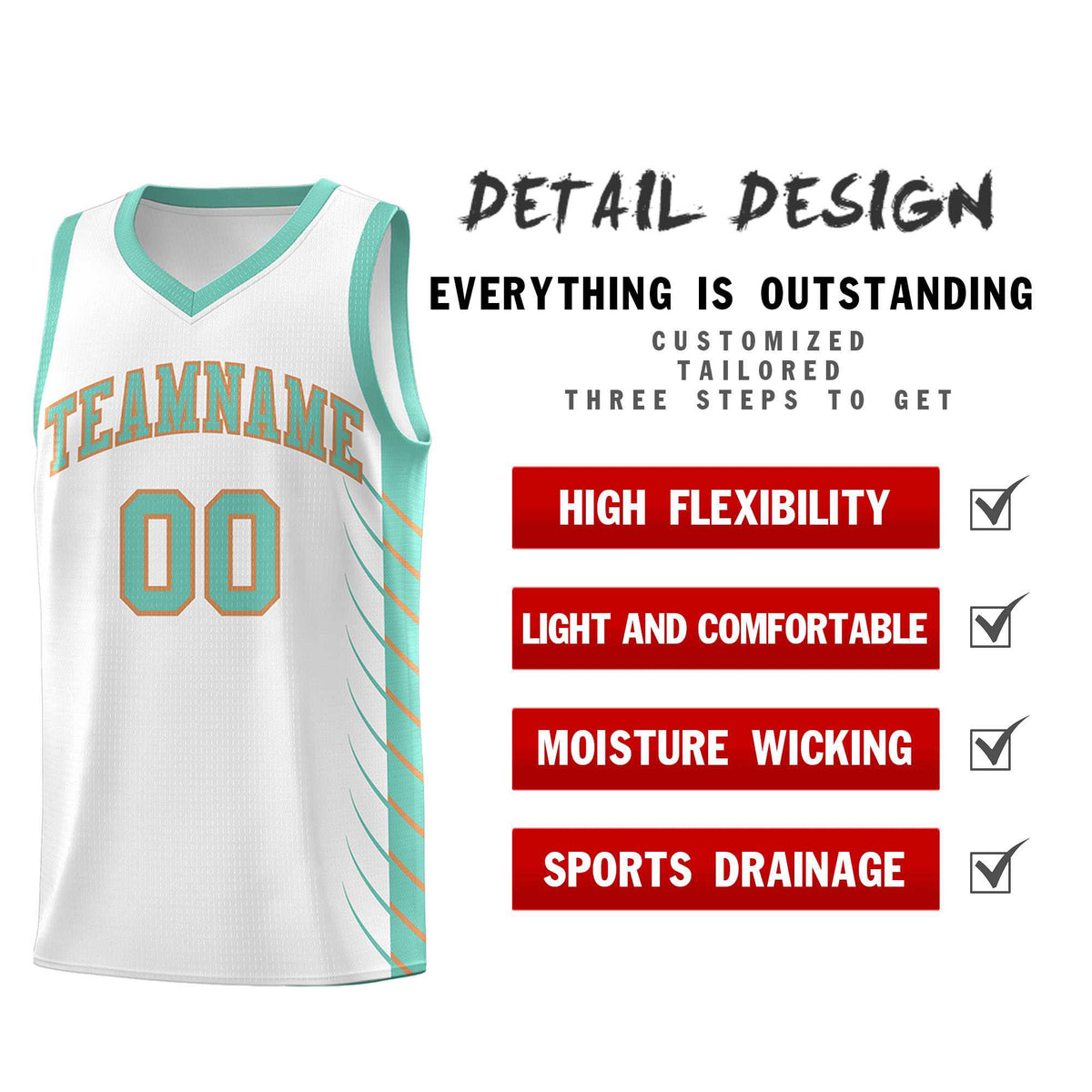 Custom White Bright Green Personalized Side Symmetrical Line Pattern Sports Uniform Basketball Jersey