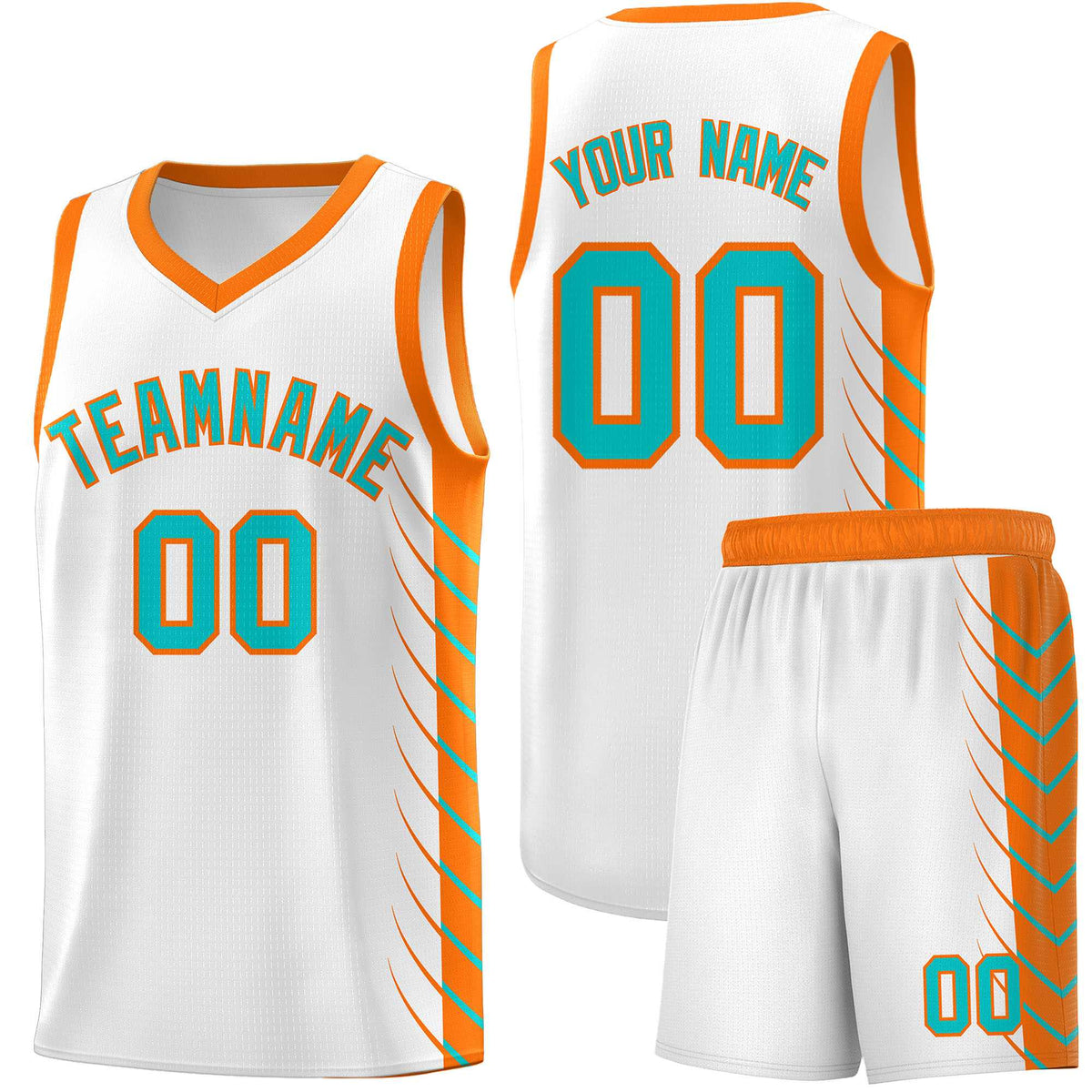 Custom White Sky Blue Personalized Side Symmetrical Line Pattern Sports Uniform Basketball Jersey