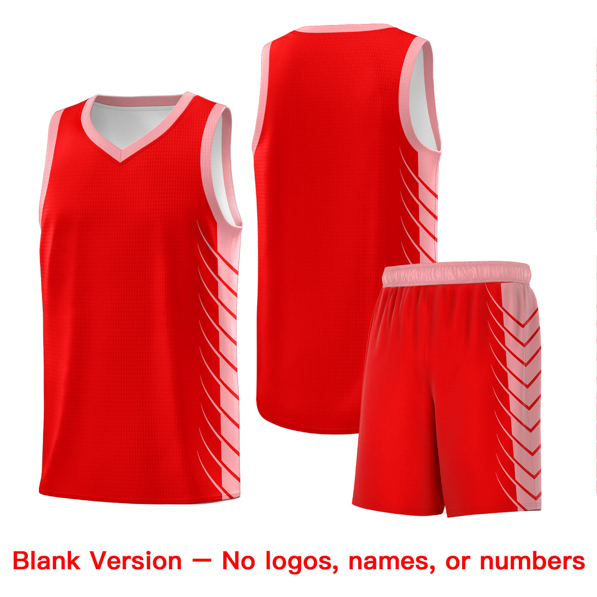 Custom Light Red Light Pink Personalized Side Symmetrical Line Pattern Sports Uniform Basketball Jersey