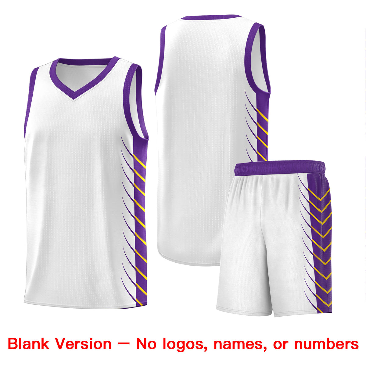 Custom White Purple Personalized Side Symmetrical Line Pattern Sports Uniform Basketball Jersey