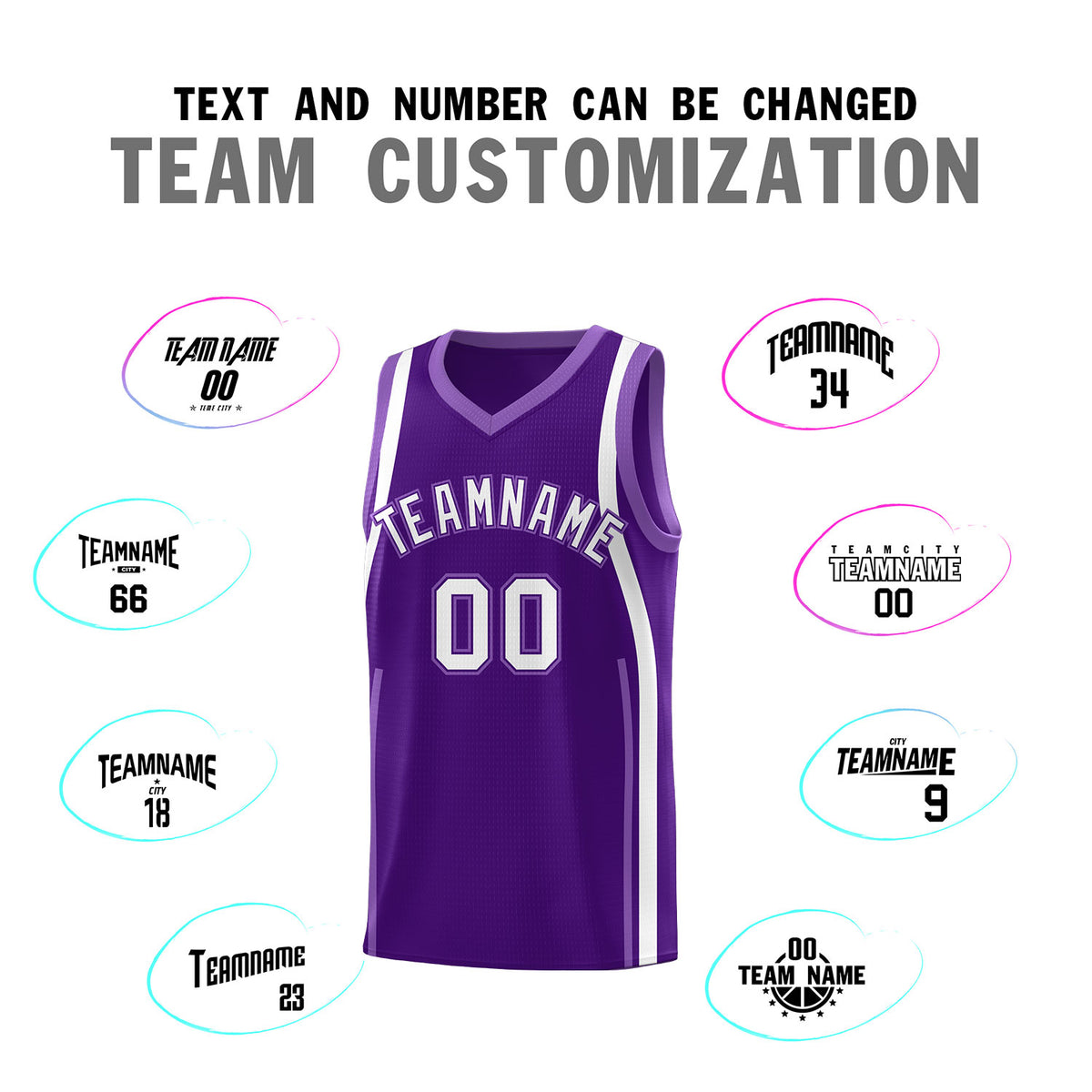 Custom Purple Light Purple-White Ribbon Pattern Basketball Kits
