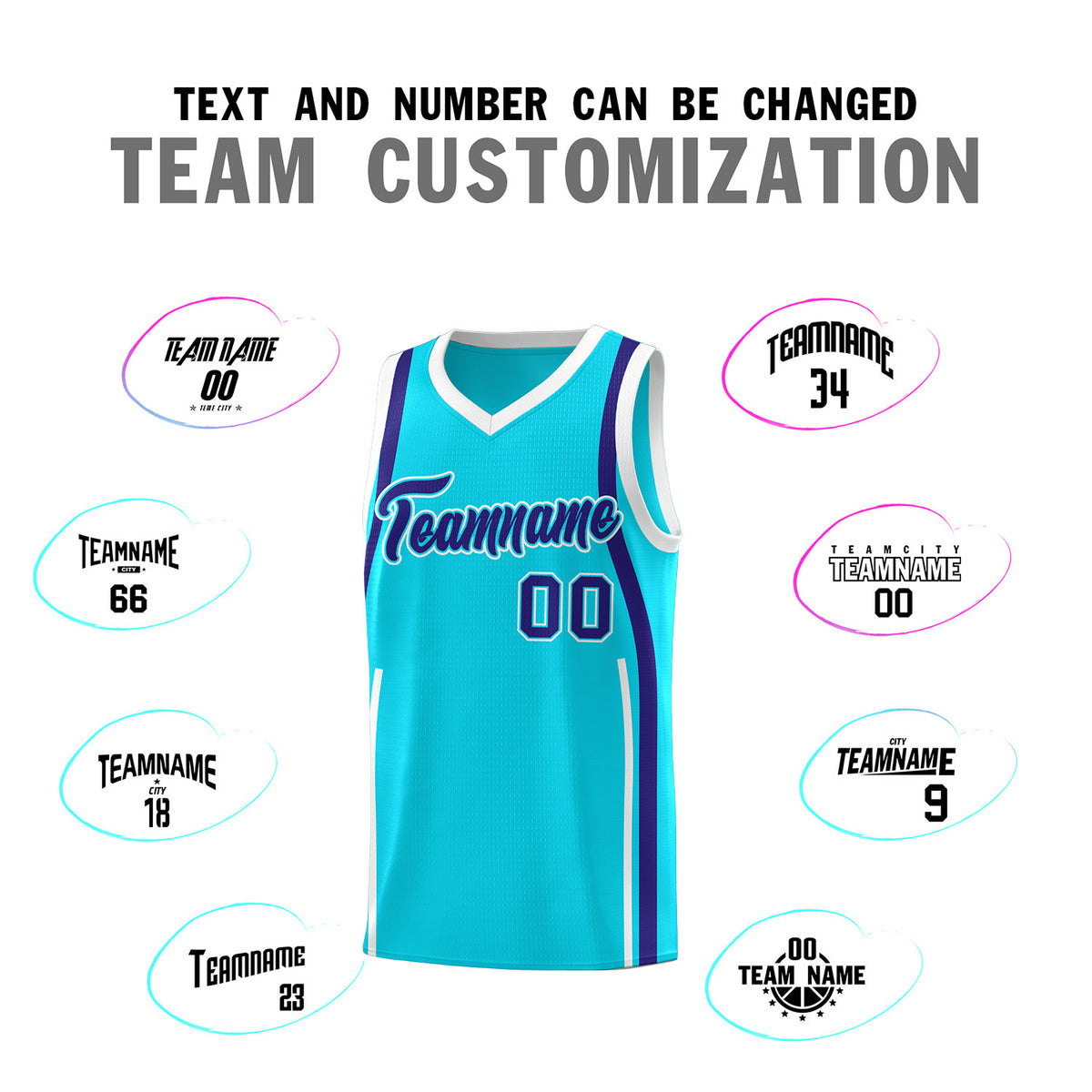 Custom Sky Blue Royal-White Ribbon Pattern Basketball Kits