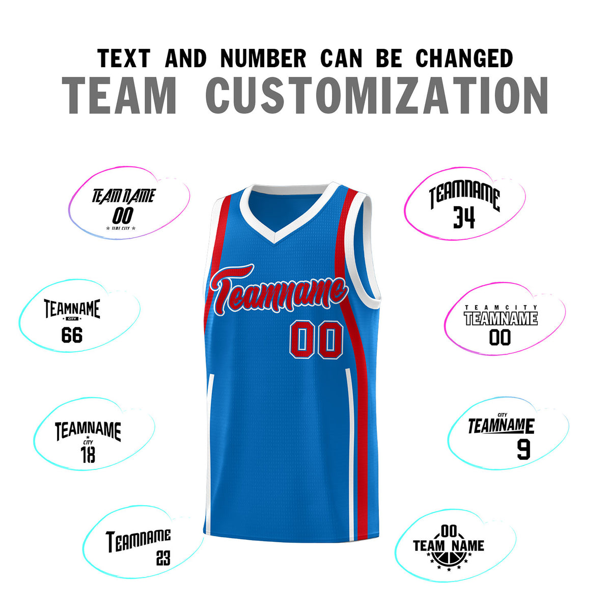 Custom Royal Red-White Ribbon Pattern Basketball Kits