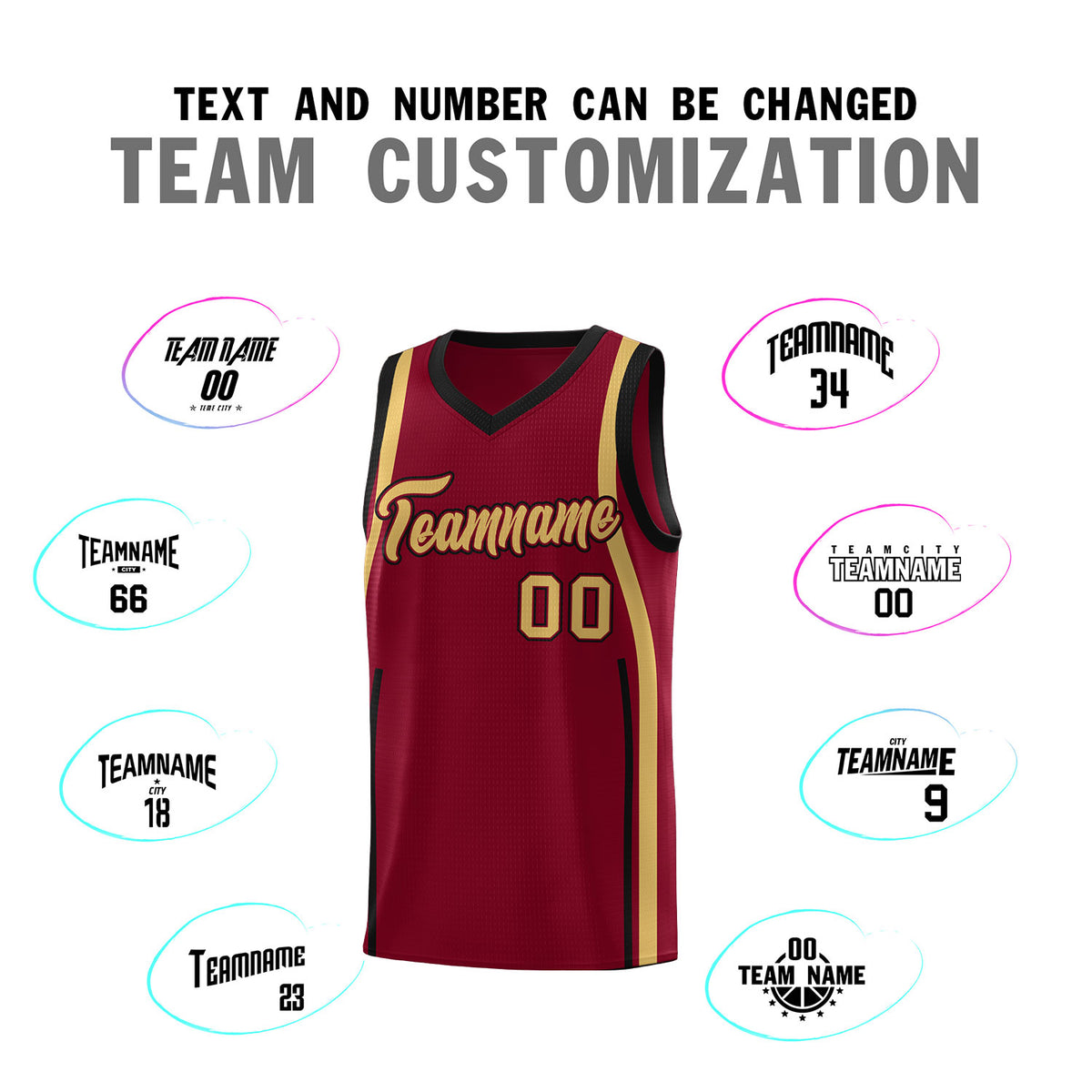Custom Crimson Old Gold-Black Ribbon Pattern Basketball Kits