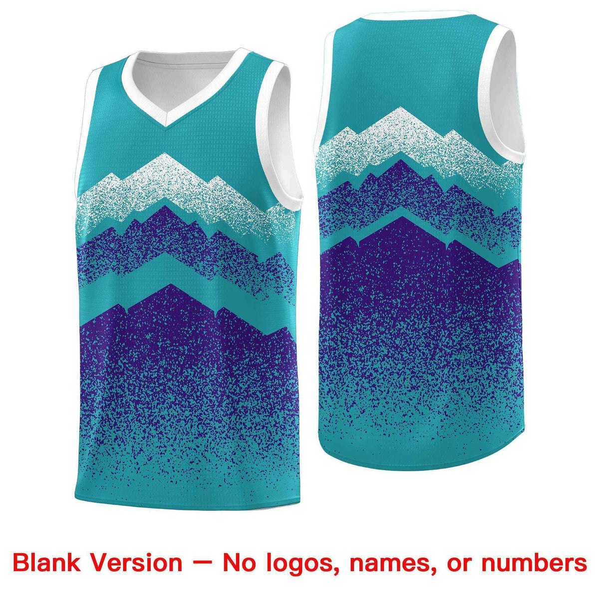 Personalized Youth Basketball Jerseys   Aqua Purple Gradient Mountain Design Uniforms