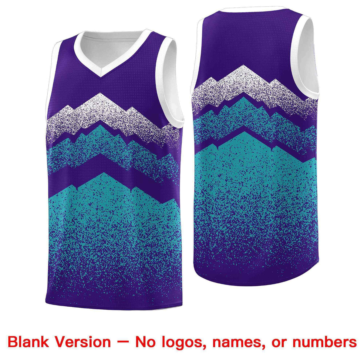 Personalized Youth Basketball Jerseys   Purple Aqua Gradient Mountain Design Uniforms