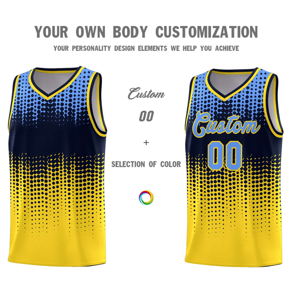 Custom Gold Gradient Dots Design Pattern Sports Uniform Basketball Jersey