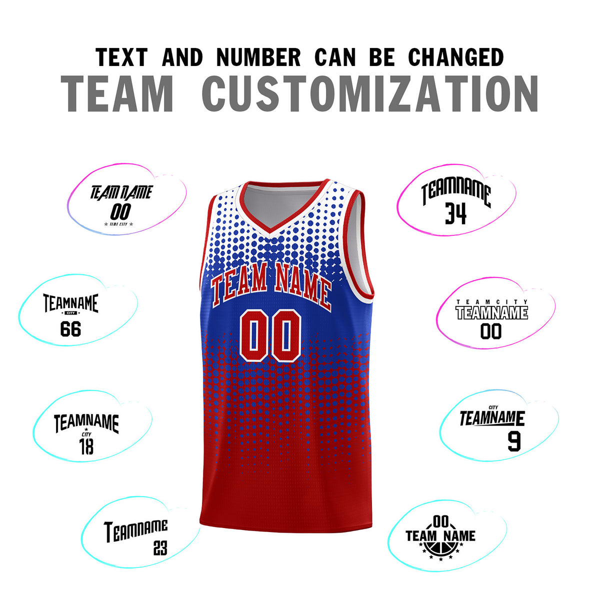 Custom Red Gradient Dots Design Pattern Sports Uniform Basketball Jersey