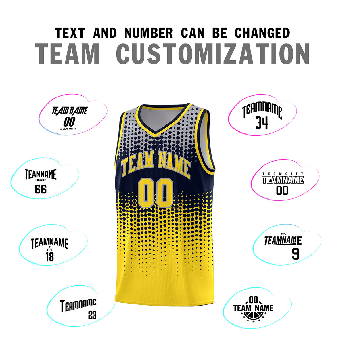 Custom Gold Gradient Dots Design Pattern Sports Uniform Basketball Jersey