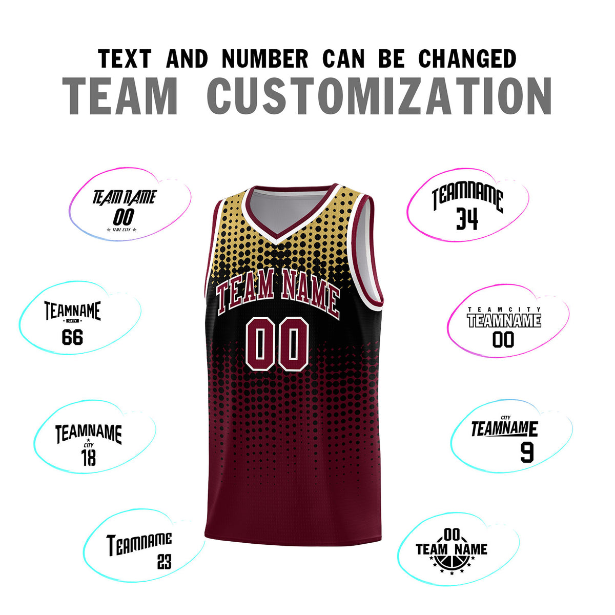Custom Crimson Gradient Dots Design Pattern Sports Uniform Basketball Jersey