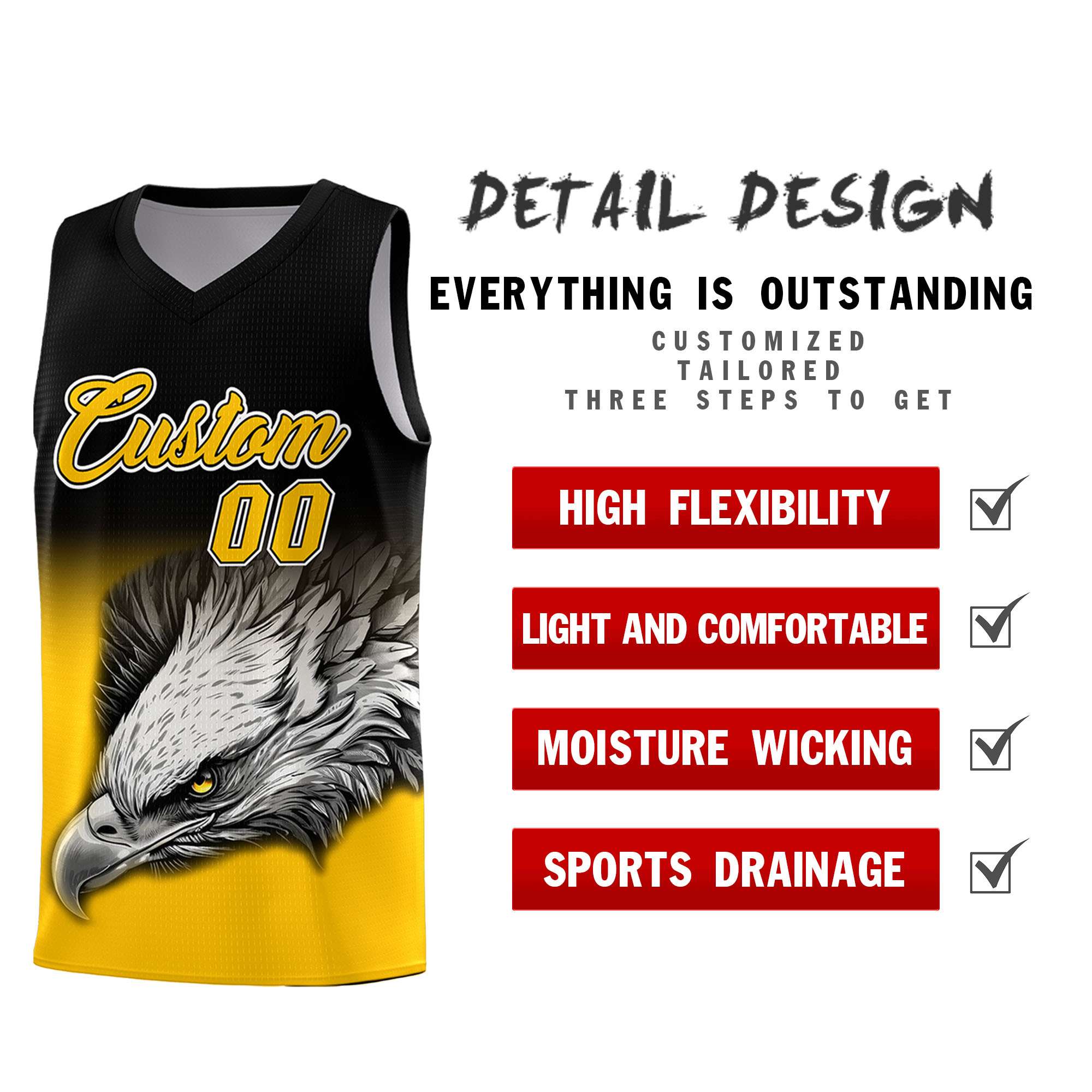 Custom Gray Green Basketball Kits with Eagle Pattern
