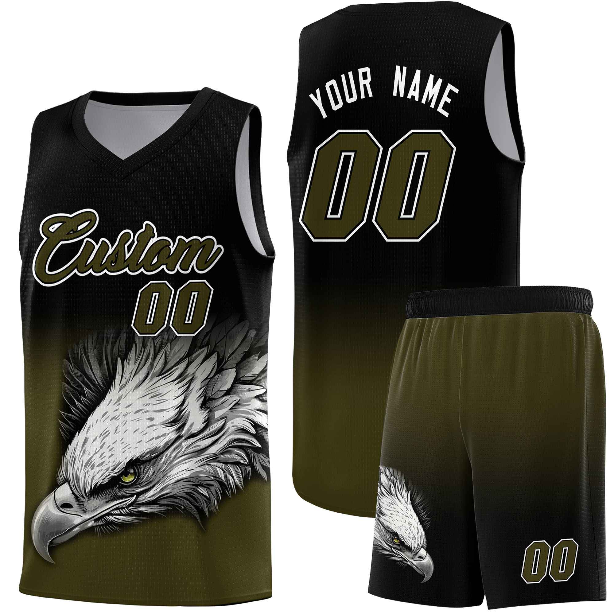 Custom Aqua Purple Basketball Kits with Eagle Pattern