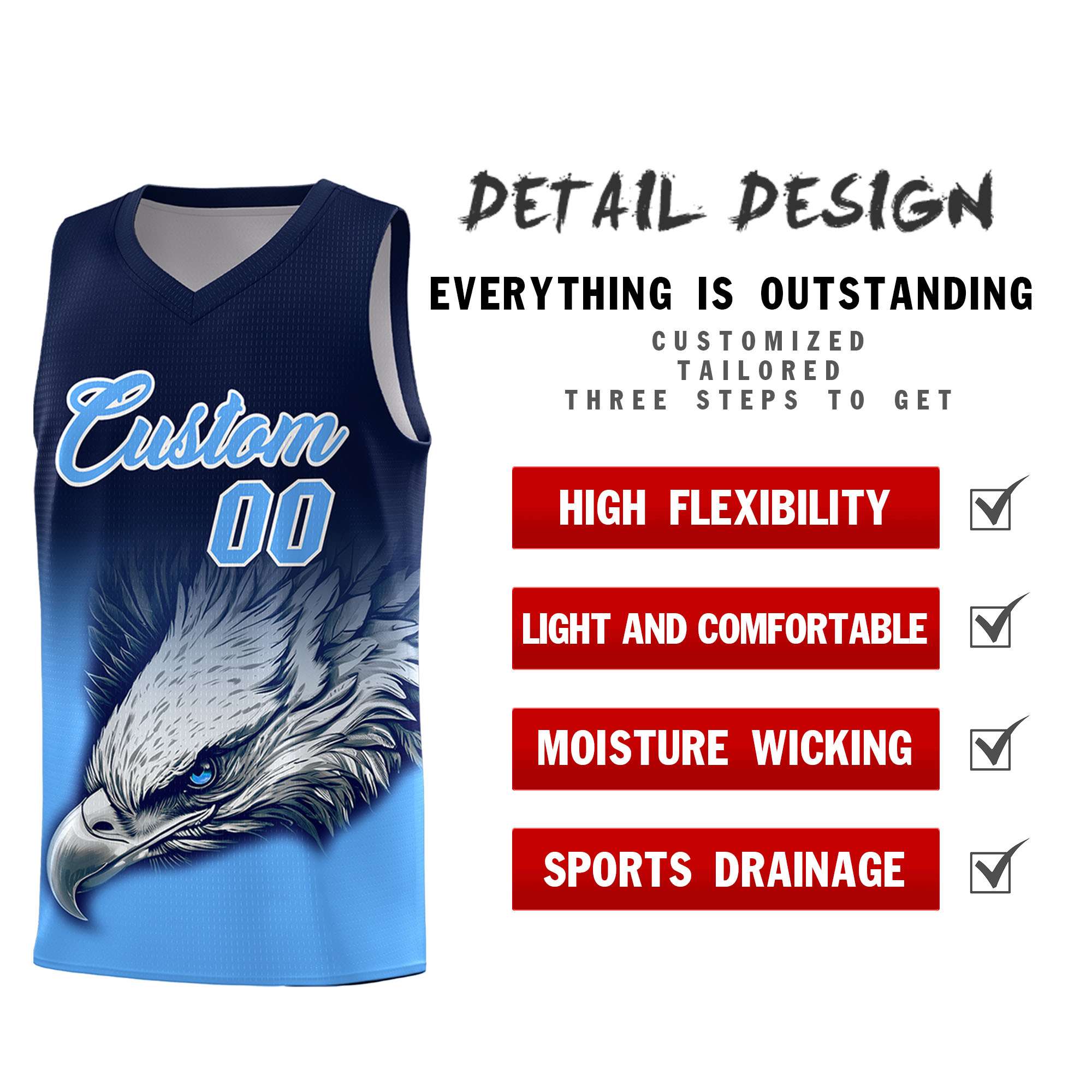 Custom Red Kelly Green Basketball Kits with Eagle Pattern